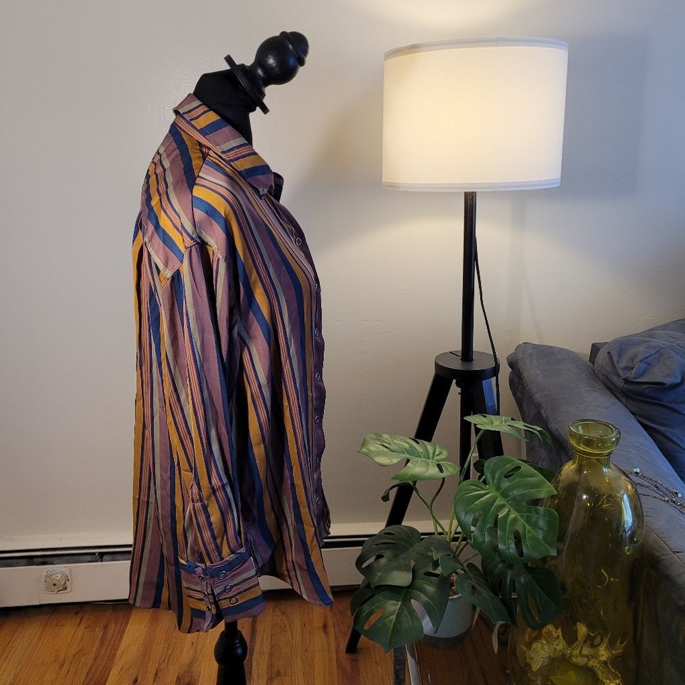 Free people We The Free All Smiles Striped Shirt Multocolor Size XS Oversized - Picture 4 of 15
